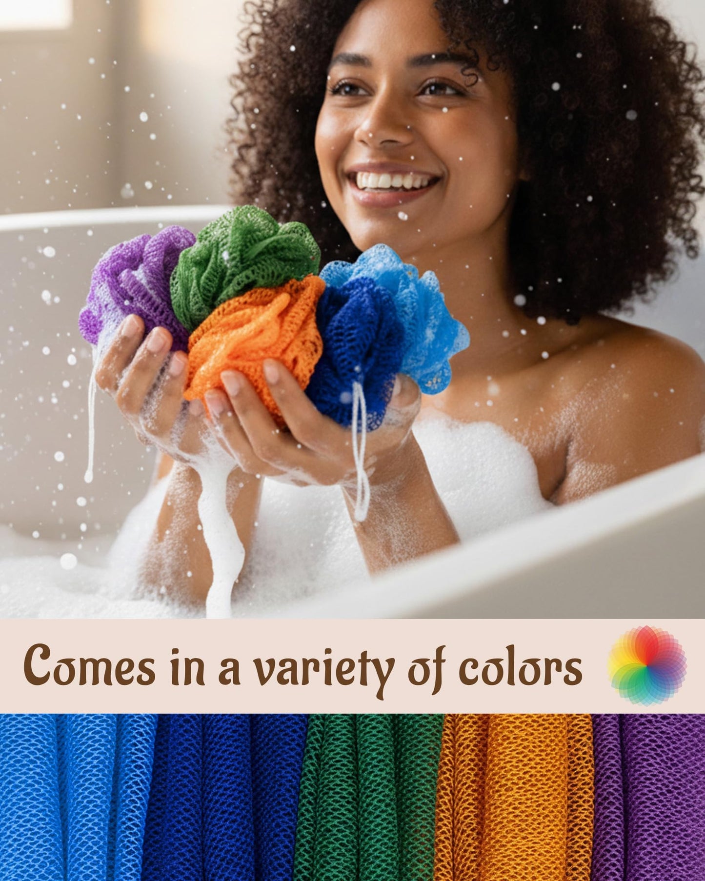 Yiclick African Net Sponge Authentic with Knots 2 Pack - Exfoliating Washcloth Towel, Back Scrubber for Shower Bath, Exfoliating Body Scrubber Exfoliator, African Rags Wash Cloth Loofah Lufa Sponge