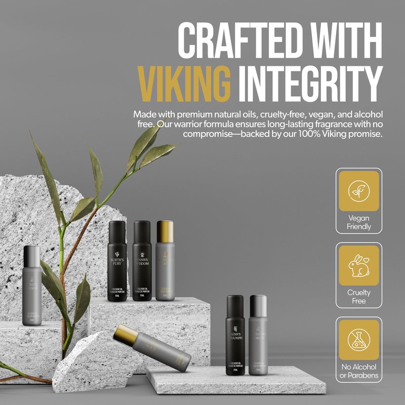 Concentrated Cologne for Men by Beard Struggle - 6x More Longer Than Traditional Colognes - Silver Collection - Viking Storm - Mens Cologne, 15 mL / 0.5 US. fl. oz. Glass Roller Bottle