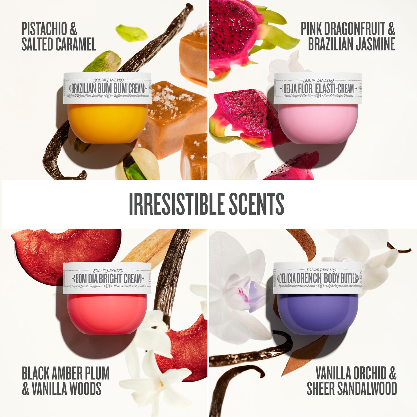 Sol de Janeiro Body Boldly Body Cream Discovery Set | Trial Size Beauty Minis | Gift Set | Set of 4 - 25mL | Amazon Exclusive