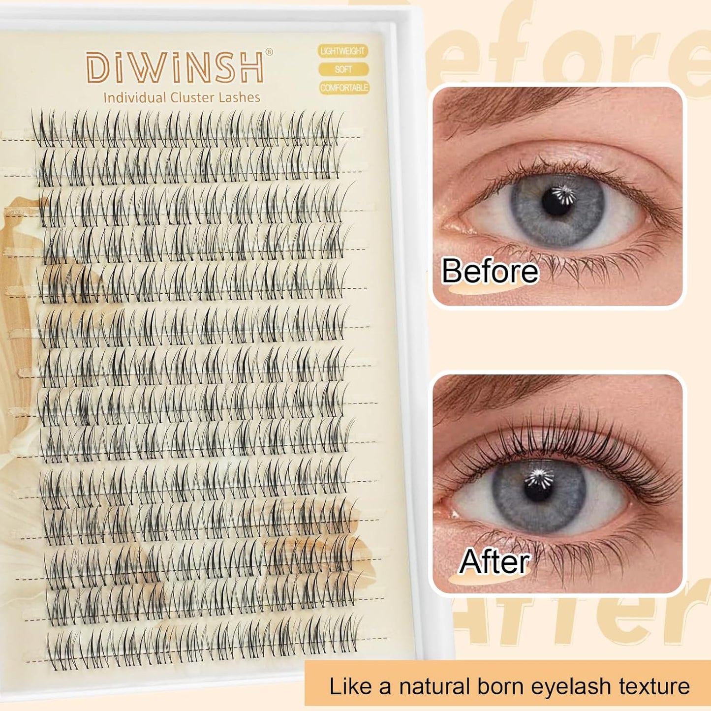 Wispy Lash Clusters - 140pcs 10mm Short Individual Eyelash Extensions | Soft Thin Invisible Band