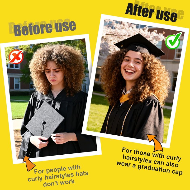 Graduation Cap Headbands - 2 PCS Adjustable Hair Bands with Adhesive Felt | Perfect for Graduates