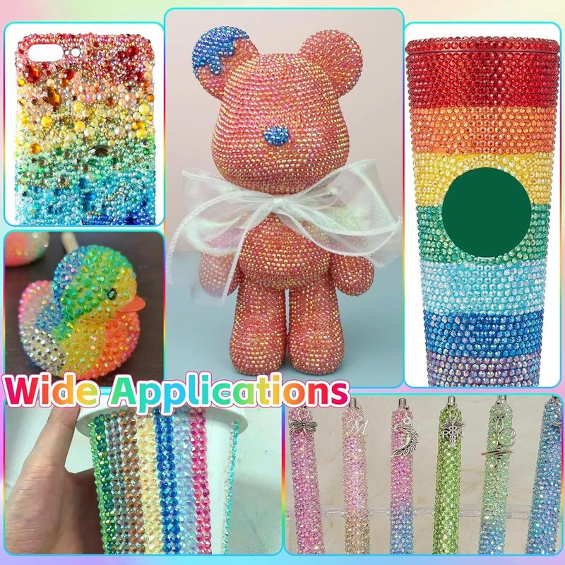 3mm Rhinestones Bedazzling Kit - 18000 Mixed-Color Flatback Gems for Crafts | Includes Tools for Diamond Art, Shoes & Makeup