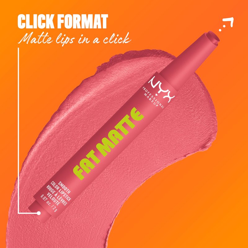 NYX PROFESSIONAL MAKEUP Fat Matte Lipstick, Pigmented, Smoothing, & Non-Drying Lip Crayon, Long Lasting Lip Makeup, Vegan & Cruelty Free - Pink Puff (Cool Pink)