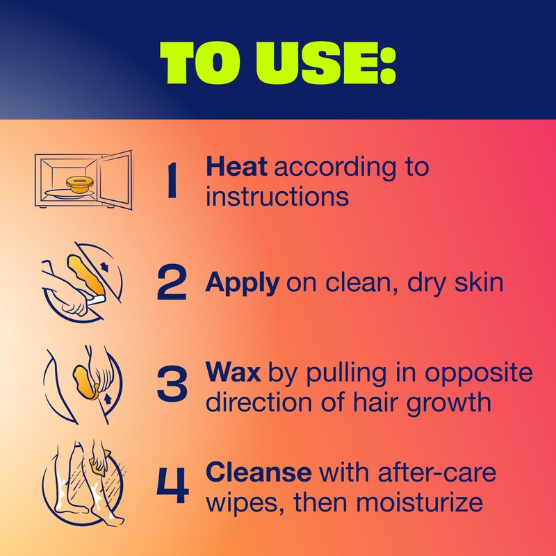 Nair Lux Wax, Microwaveable Hot Waxing Kit for Women, Stripless Hair Removal for Legs, Underarms, Bikini at Home, Proven Effective on Short Hair, 1 Count, 7.05 Oz