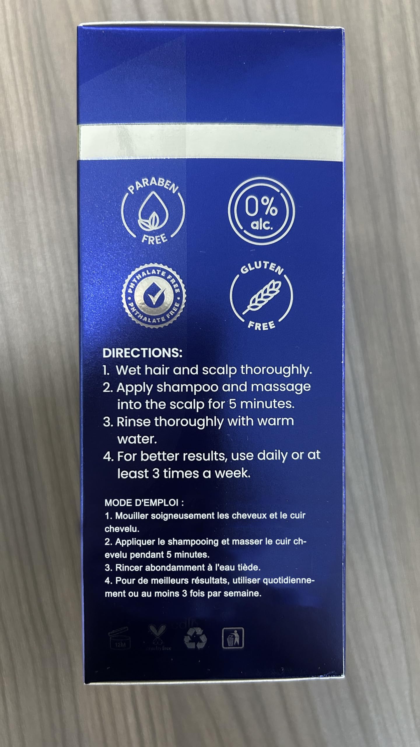 Uttse Biotin Hair Growth Shampoo for Men: Natural Thickening Shampoo with Tea Tree Oil Ginseng Mint for Hair Loss and Thinning Hair - 10.1 fl.oz, Dark Blue