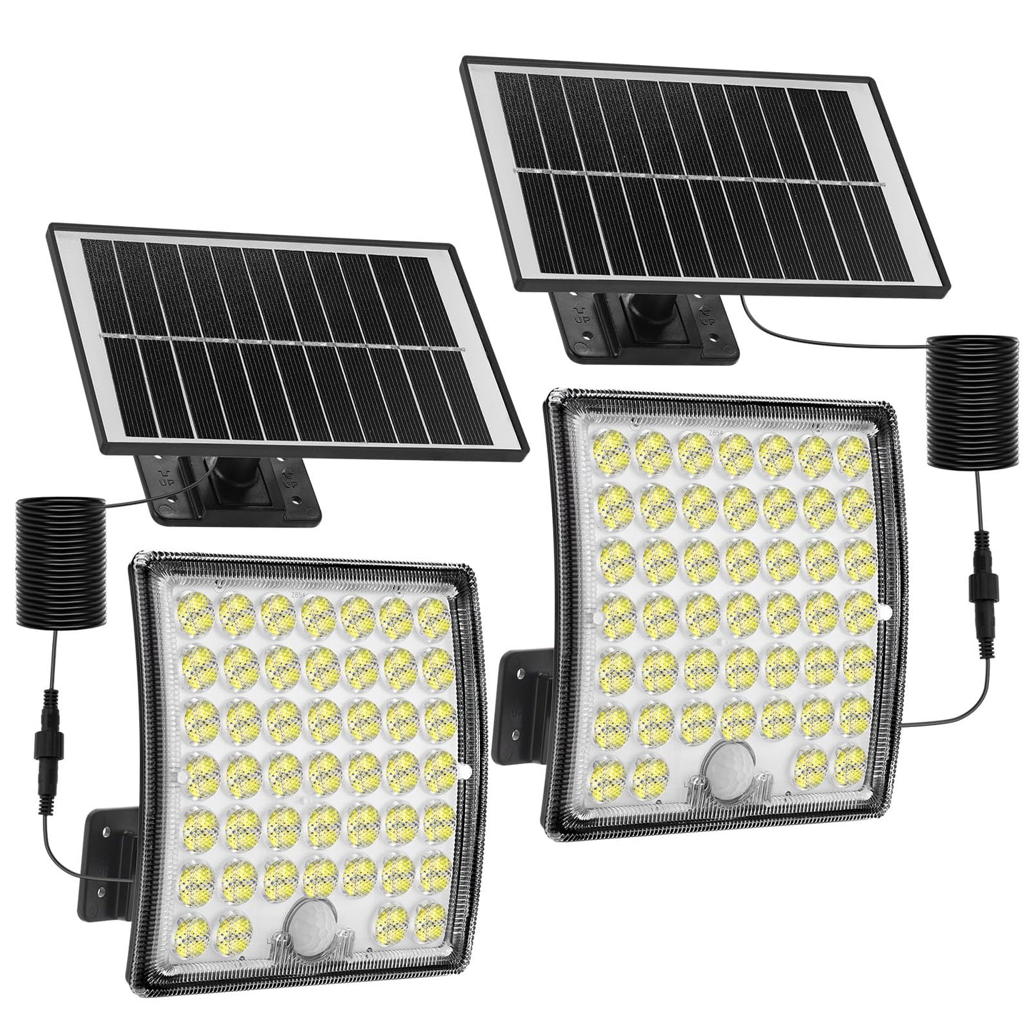 HLCZLUZ Solar Lights Outdoor Waterproof, Motion Sensor Outdoor Lights, 3 Modes 184 LED 150% Bright Upgraded Convex Lens 16.4 Ft Cord, Dusk to Dawn Solar Flood Light for Porch, Patio, Yard, Garage