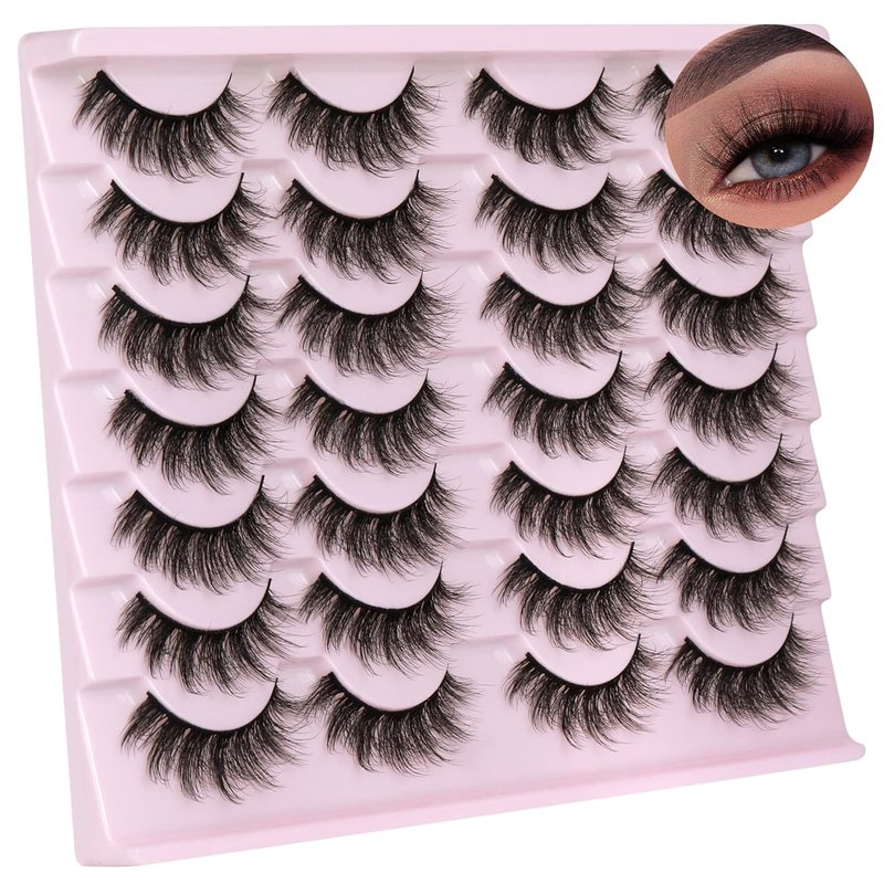 Mink Lashes - 14 Pairs Wispy 5D Volume False Eyelashes for Natural Look | 16mm Length
