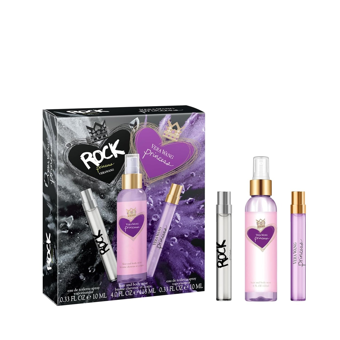 Vera Wang Princess | Rock Princess Body Mist & Eau de Toilette Spray Gift Set - Long Lasting Women's Fragrance