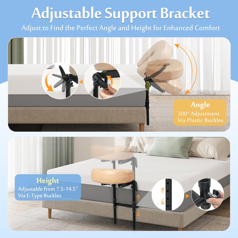 AOSSA Massage Headrest for Bed Face Cradle, Home Mattress Top Massage Kit, Face Cushion for Massage Face Down, Adjustable Salon Head Rest & Support for Mattress, Eye Surgery Recovery Equipment