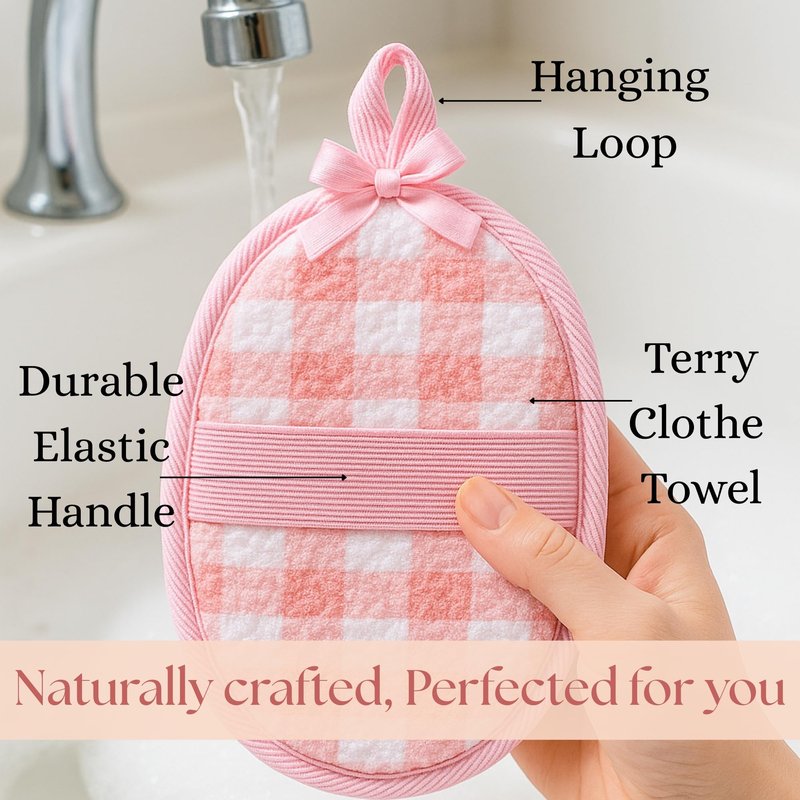 SERRENTO Egyptian Natural Loofah Body Scrubber Pads for Women, Double Sided Luffa Sponge for Face, Back & Body, Bath Shower Loofa Washcloths, Gentle Skin Smoothing, 2 Count (1 Pack)