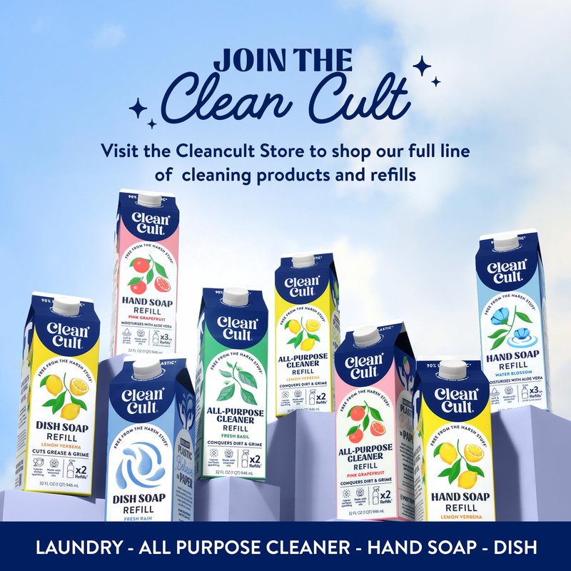 Cleancult Liquid Hand Soap Refill - Wild Lavender - Moisturizes Dry & Sensitive Skin - Made with Aloe Vera & Lavender Essential Oils - Eco Friendly - Paper-Based Packaging - 32 oz/1 Pack