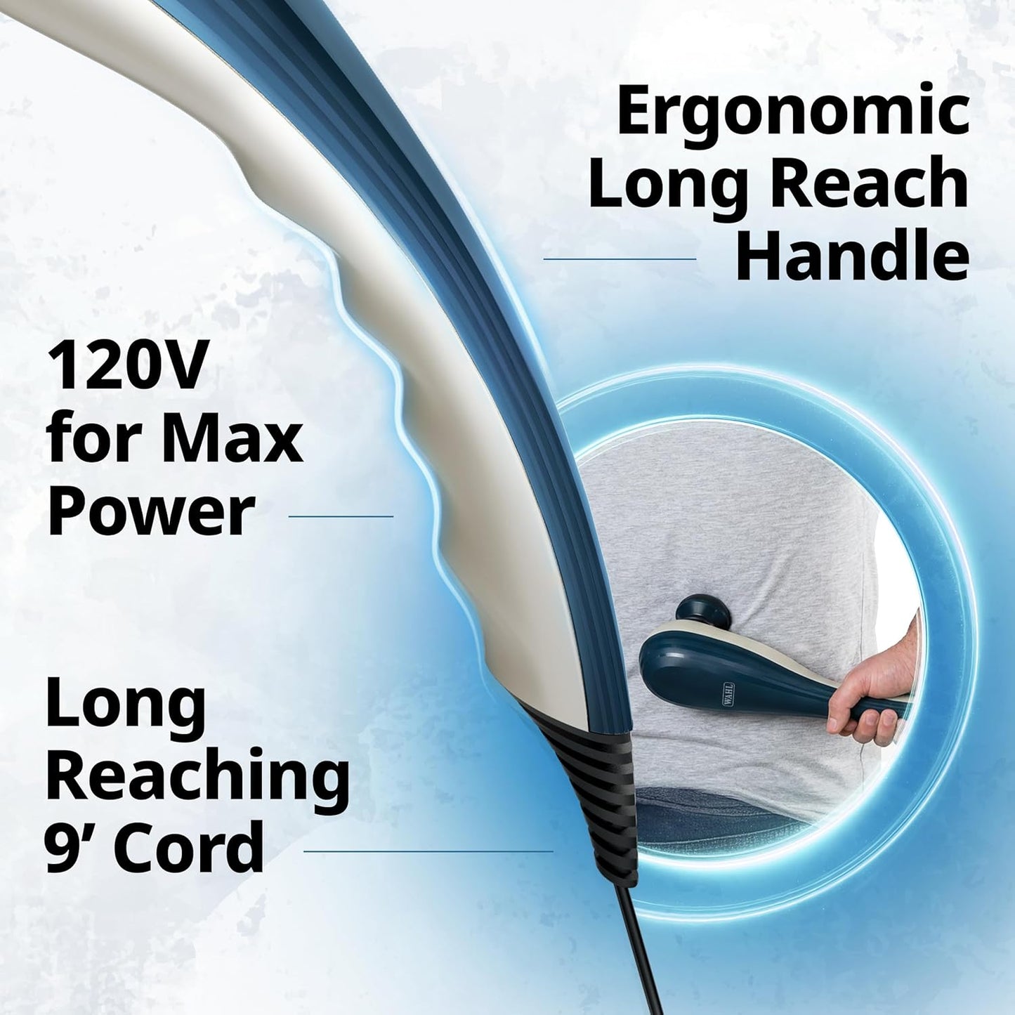 Wahl Deep Tissue Percussion Massager - Corded Handheld Therapy for Back, Neck & Muscle Pain Relief | Model 4290-300