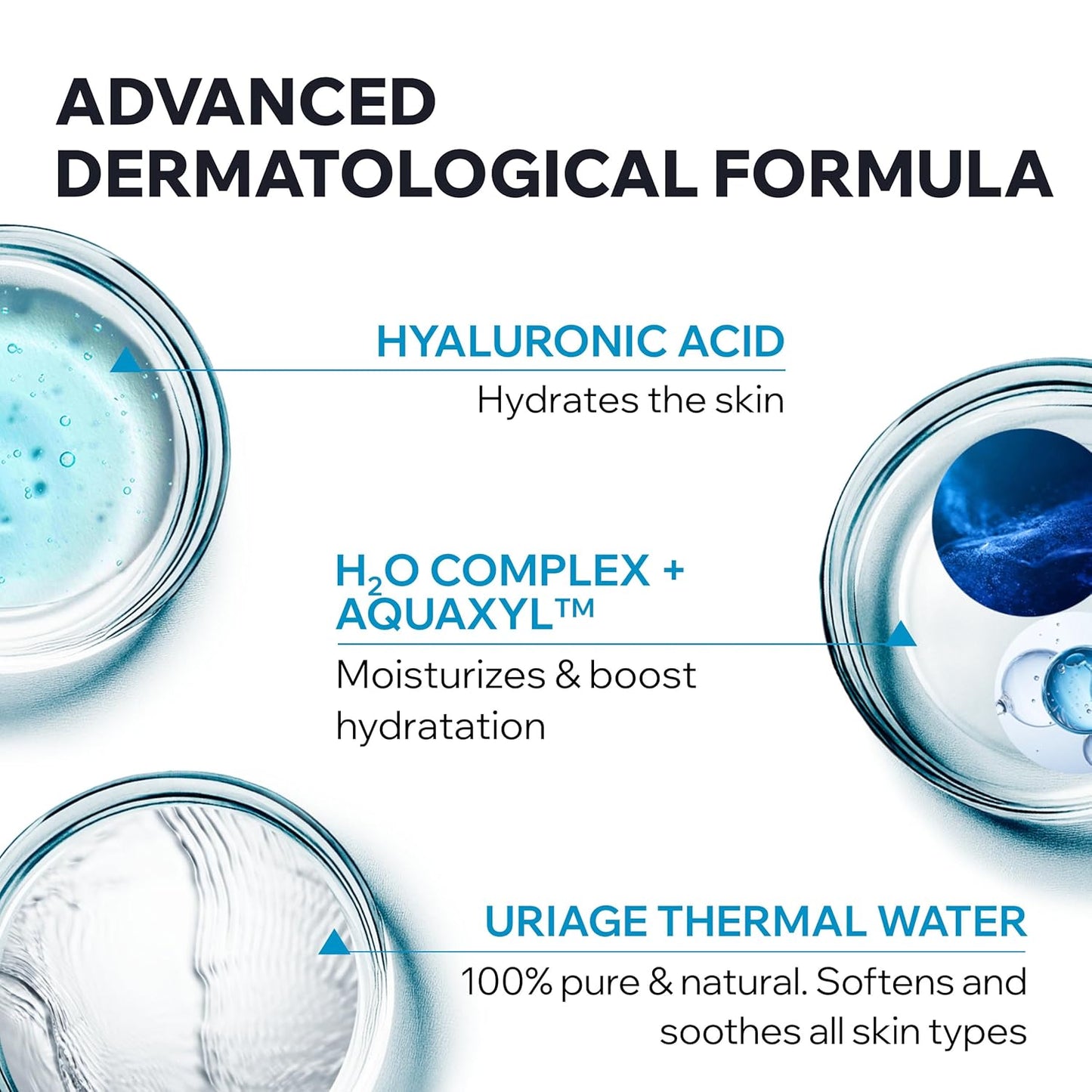 Uriage Eau Thermale Moisturizing Face Cream With Hyaluronic Acid, 24H Hydration, Brightness & Softness, Fresh & Light Face Moisturizer, Lovely Floral Scent, Non-Comedogenic