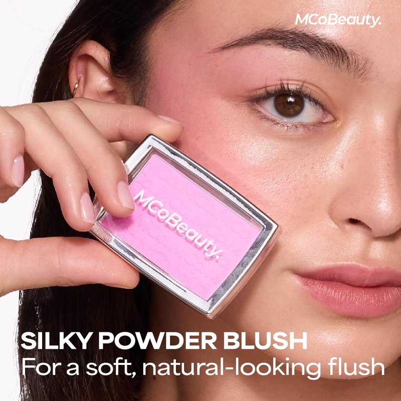 MCoBeauty Glow Up pH Powder Blush - Vivi Pink - Color Activated Soft Matte Blusher for Cheeks - Blendable, Buildable & Long Wearing Face Makeup - Natural Finish - Vegan & Cruelty Free