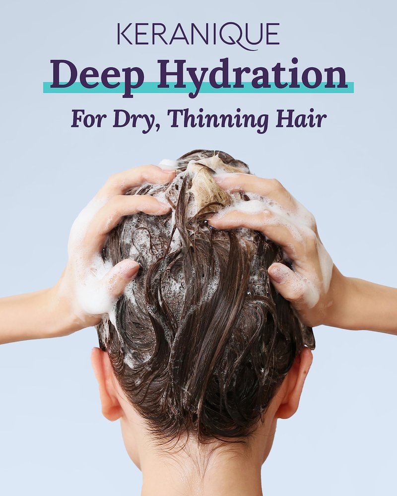Keranique Deep Hydration Shampoo and Conditioner Set for Dry, Thinning Hair – Keratin, Biotin & Niacinamide – Moisturizing, Strengthening & Volumizing – Sulfate and Paraben Free Keratin Amino Complex™