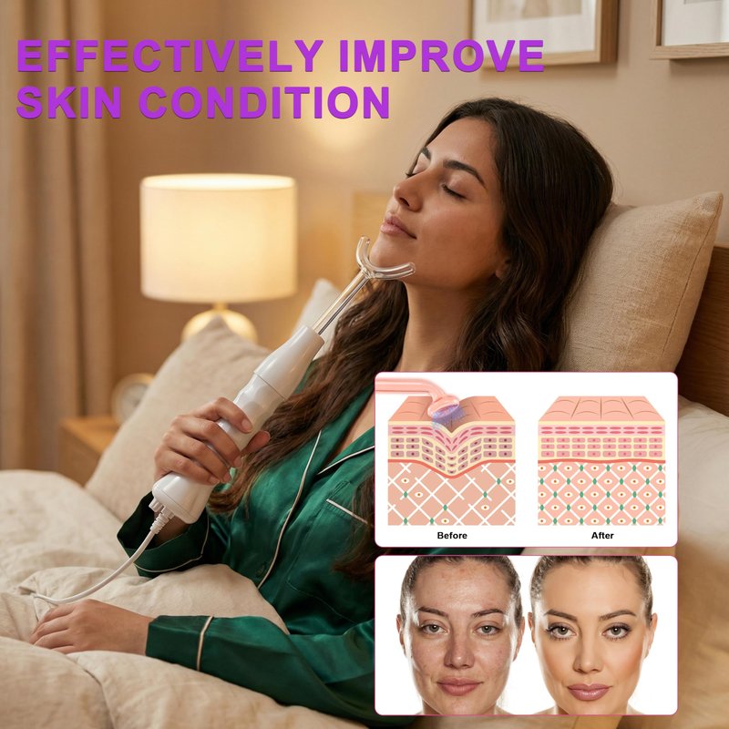 Hi Frequency Facial Care Tool Skin Tonning Device with 7 Electrode Tubes 2 Colors Options Elitzia ETSC640NP (Purple)