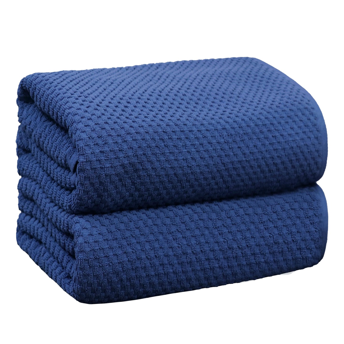 COTTON CRAFT Waffle Bath Sheets - Set of 2 Luxury Euro Spa Waffle Weave Bath Sheet Towels - 100% Ringspun Cotton Bath Sheet - Absorbent Quick Dry Bath Towel Sheet - Oversized 35 x 70 inches - Blue