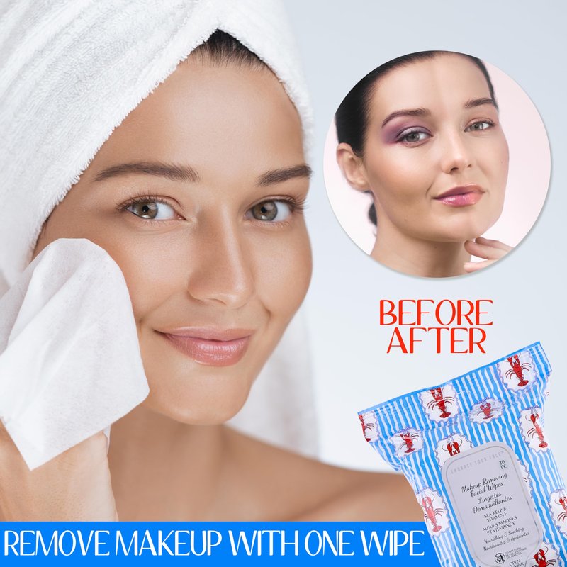 120pc Makeup Removing Facial Wipes 4-Pack Variety Pack – Lemon/Aloe, Sea Kelp/Vitamin E, Tomato/Green Tea, Chamomile/Sea Salt