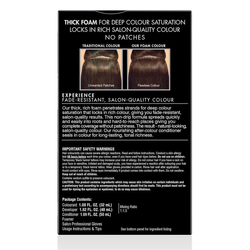 John Frieda Precision Foam Colour - Light Natural Brown 6N Hair Dye Kit | Full-Coverage, Anti-Fade Gray Coverage