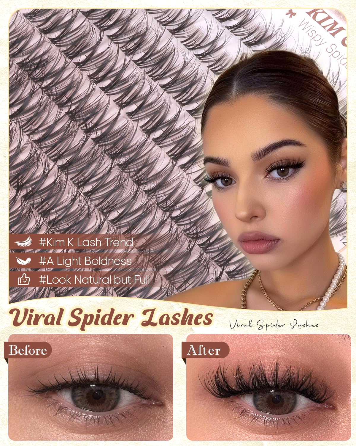 Skiennix Wispy Lash Clusters - Fluffy DD Curl Individual Eyelash Extensions | 10-16mm Natural Look