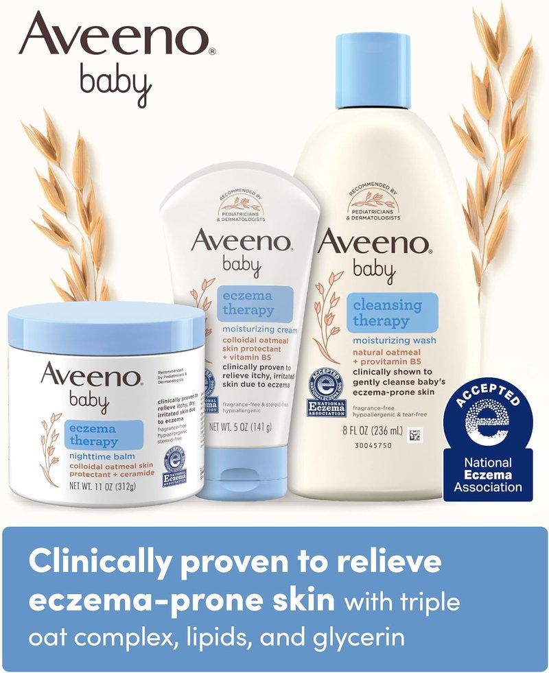 Aveeno Baby Eczema Therapy Balm - Moisturizing Nighttime Relief for Dry, Itchy Skin | 11 oz