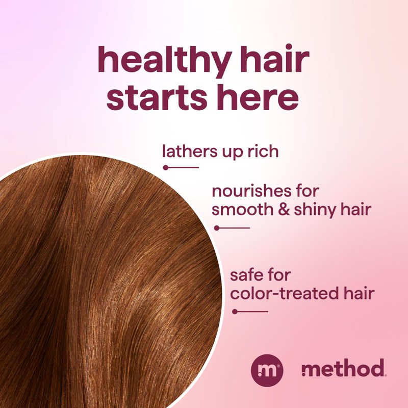 Method Pure Peace Volumizing Shampoo - For Thicker, Fuller and Visibly Hydrated Hair - Sulfate Free and Safe for Color-Treated Hair - 14 oz