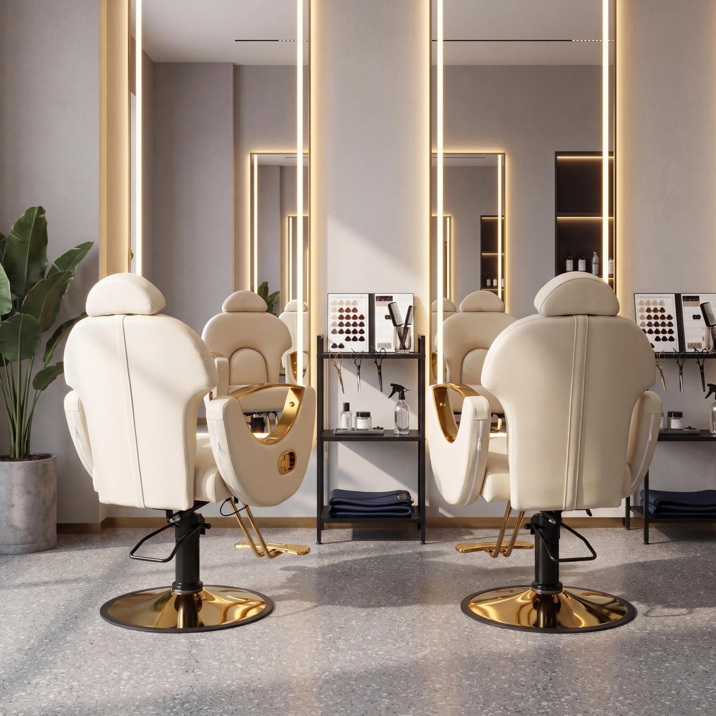 Tythical Salon Barber Chair for Hair Stylist, Reclining Salon Chairs with Heavy Duty Hydraulic Pump Multi-Function Shampoo Tattoo Beauty Salon Hairdresser Armchair for Home Beauty Barbershop, Beige