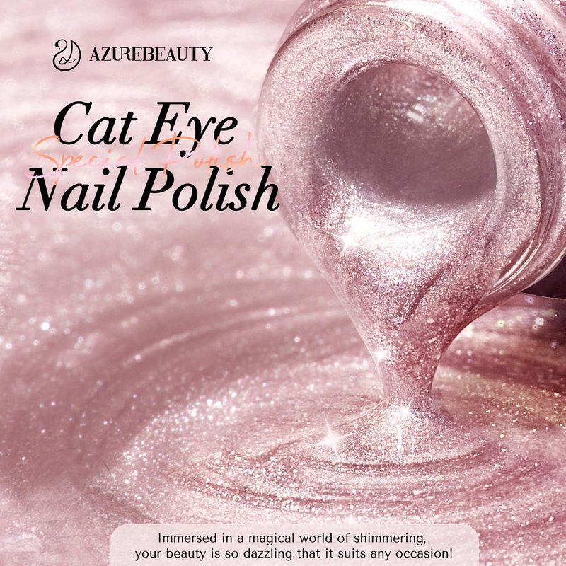 AZUREBEAUTY Cat Eye Nail Polish - Quick Dry Nude Glitter for Salon-Quality Shine | Perfect Gift for Women