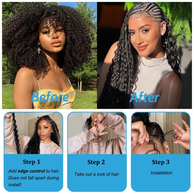 Human Braiding Hair Boho Braids Human Hair 110g 18 Inch Deep Water Wave Bulk Human Hair for Braiding No Weft Bundle 12A Brazilian Virgin Curly Hair Extensions Wet and Wavy Human Braiding Hair