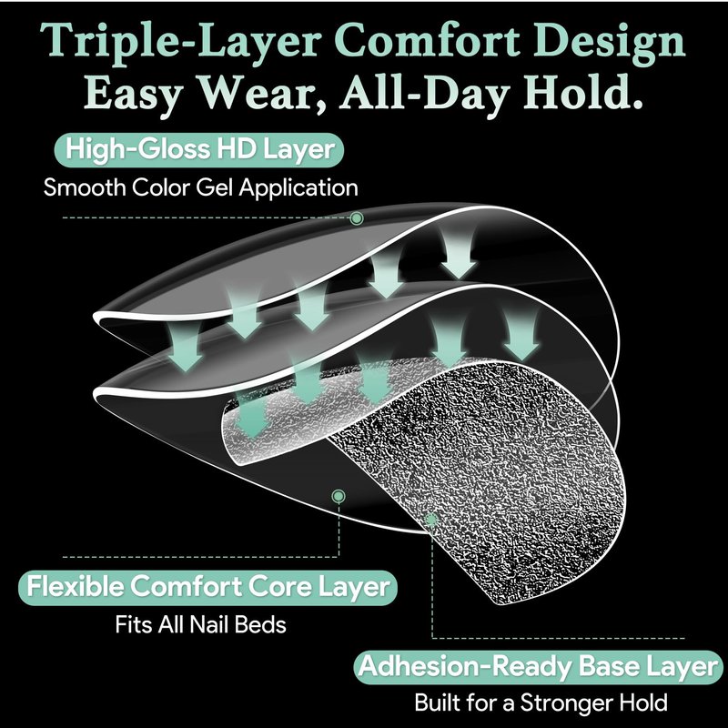 Leykosh Extra Short Almond Nail Tips - 15 Sizes 330PCS Soft Gel Fake Nails, Half Matte Full Cover Pre-Shaped Clear Press On Acrylic Nails No C Curve for Extension, DIY Home Manicure Beauty Gifts