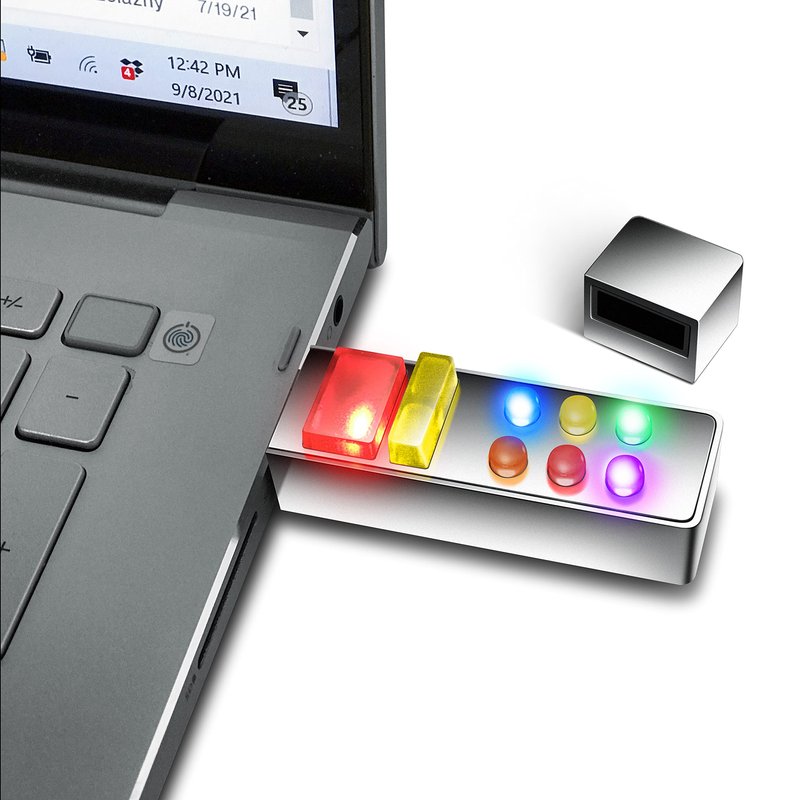 Retro USB Light Up Memory Stick, Flash Drive w/LED 1950's Retro Sci-fi Space Age Action and Totally Cool Storage/Gift Box (Shiny Finish)