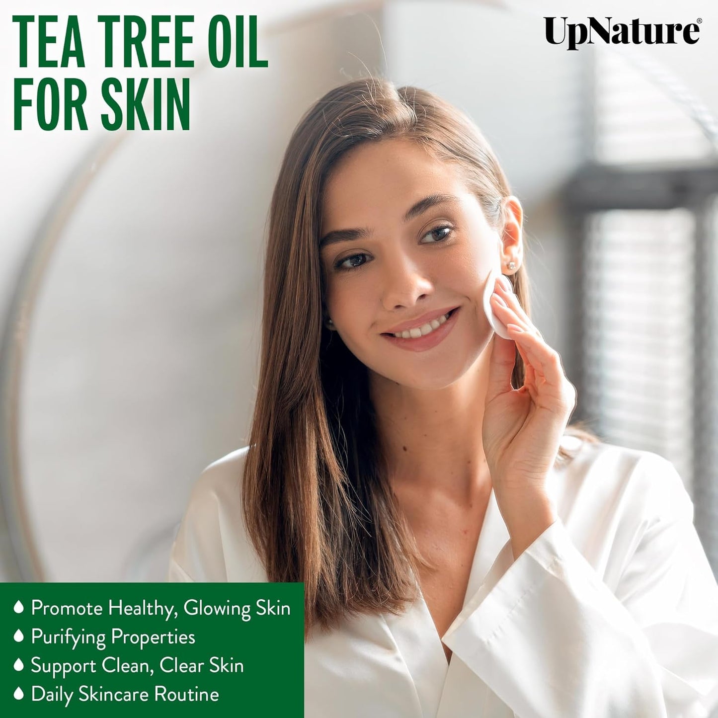 UpNature Tea Tree Oil - 100% Pure Organic Essential Oil for Skin, Hair & Scalp | 2oz