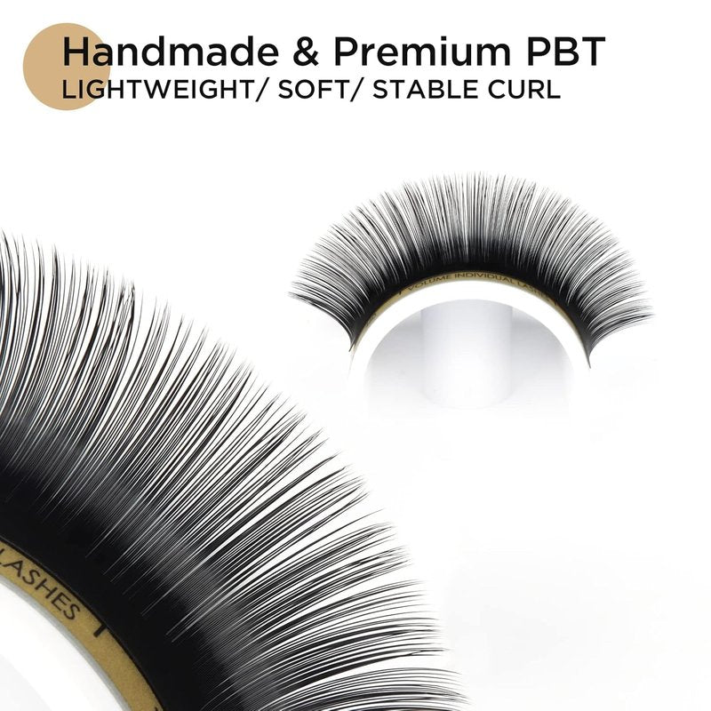 LASHVIEW C Curl 0.07 Thickness Mixed Tray | 8-15mm Volume Faux Eyelash Extensions - Soft Korean Silk for Professionals
