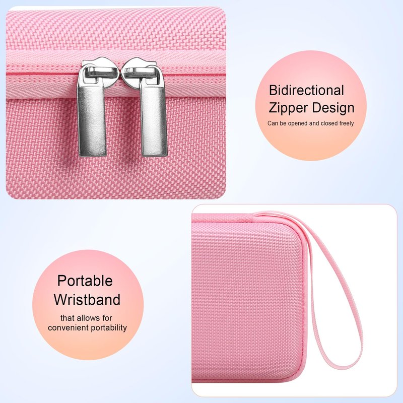 Elonbo Carrying Case Compatible with Portable Handheld Inhaler Nebulizer Machine for Adults and Kids, Asthma Inhaler/Handheld Mesh Atomizer Machine Hard Travel Bag, Pink