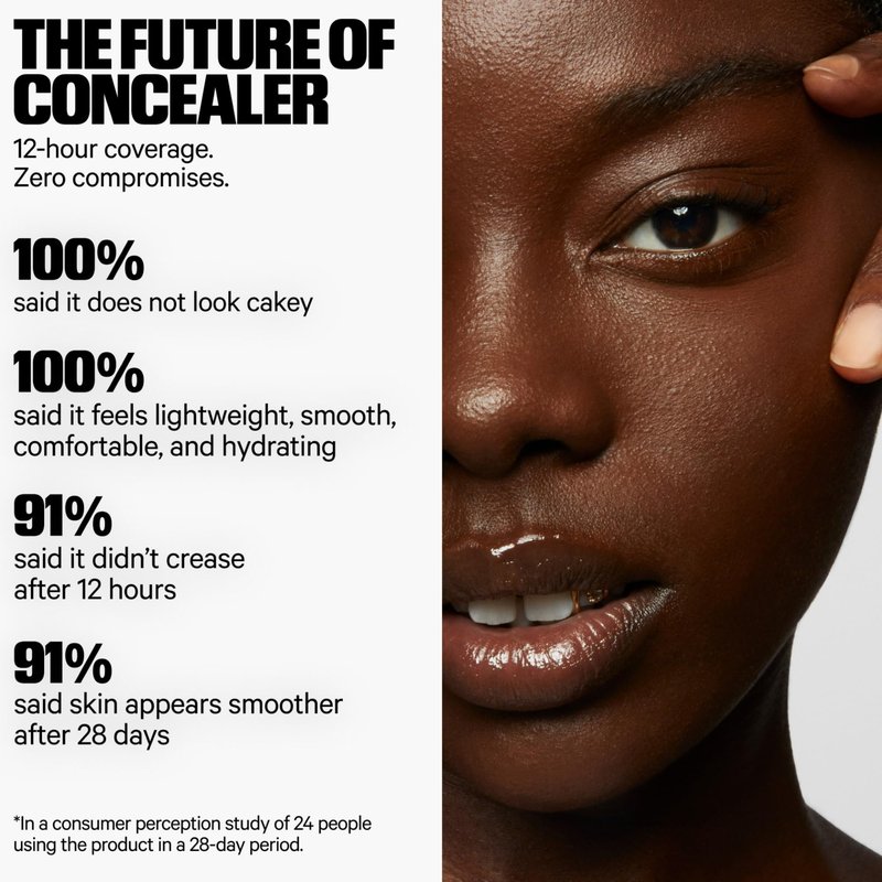 Milk Makeup Future Fluid All Over Cream Concealer, 30NC (Very Deep with Neutral Cool Undertones) - 0.28 fl oz - Medium-to-Full Coverage - Up to 12-Hour Wear - Crease-Proof Finish - Vegan, Cruelty Free