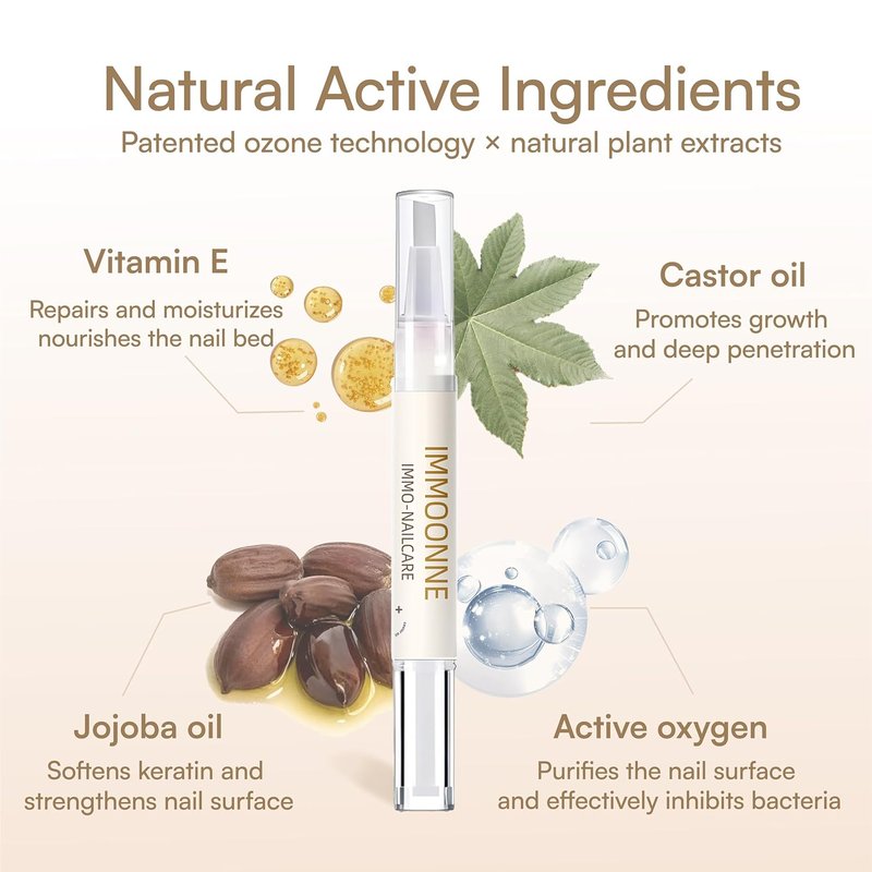 Ozonated Oil Nail Care Pen - Natural Plant-Based Cuticle Oil for Nail Growth & Strength | 3ML/0.1 Fl Oz