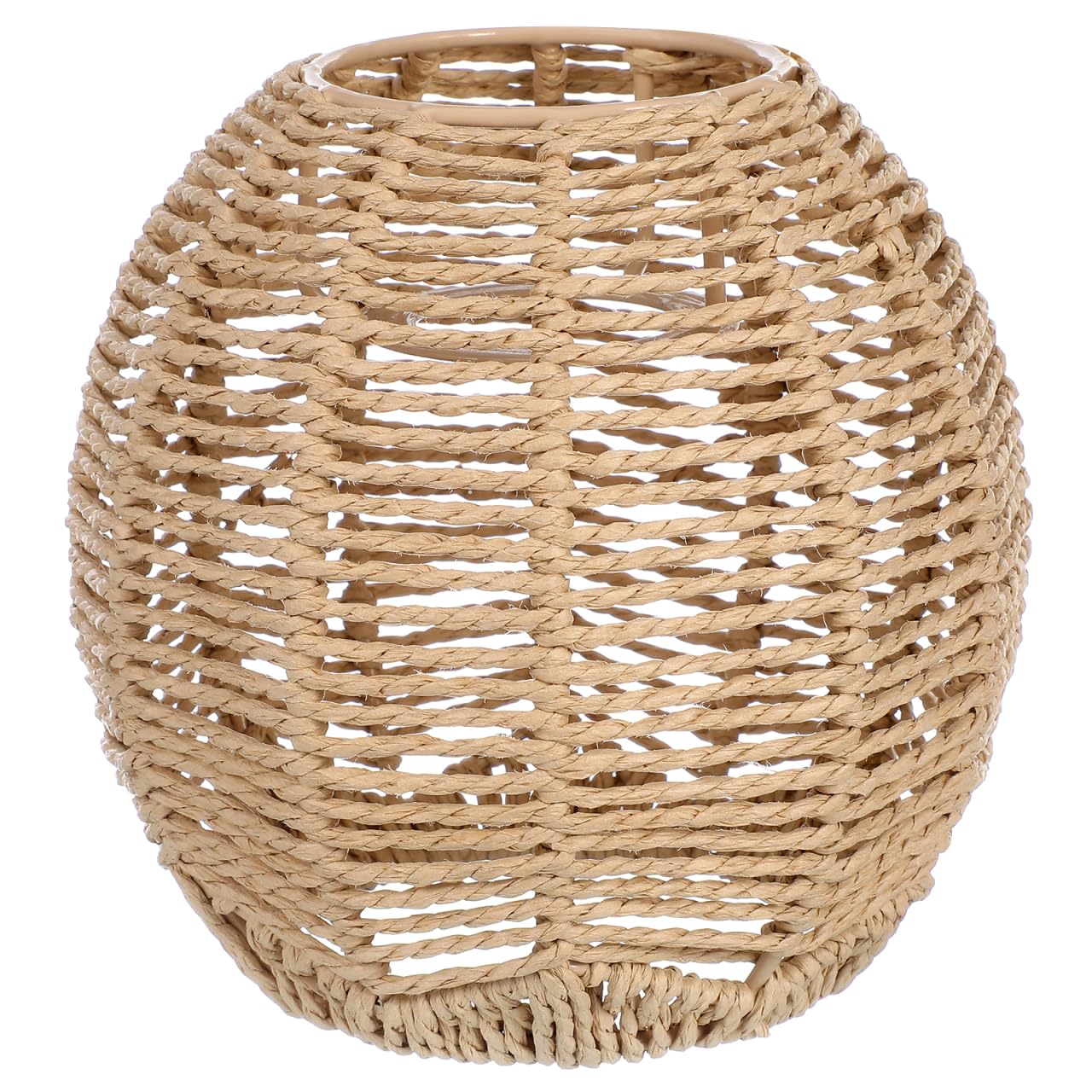 TOVINANNA Handmade Rattan Pendant Lamp Shade Woven Chandelier Cover Small Lampshade for Living Room Bedroom Retro Home Lighting 5.90X5.90X5.51In