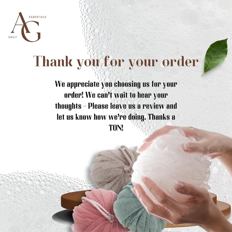AG Daily Essentials Pack of 4 Shower Loofah Sponge Body Scrubber, Shower Scrubber for Men Women Bath Sponges Mesh Balls, Body Wash Scrubber for Use in Shower (MultiColor1)