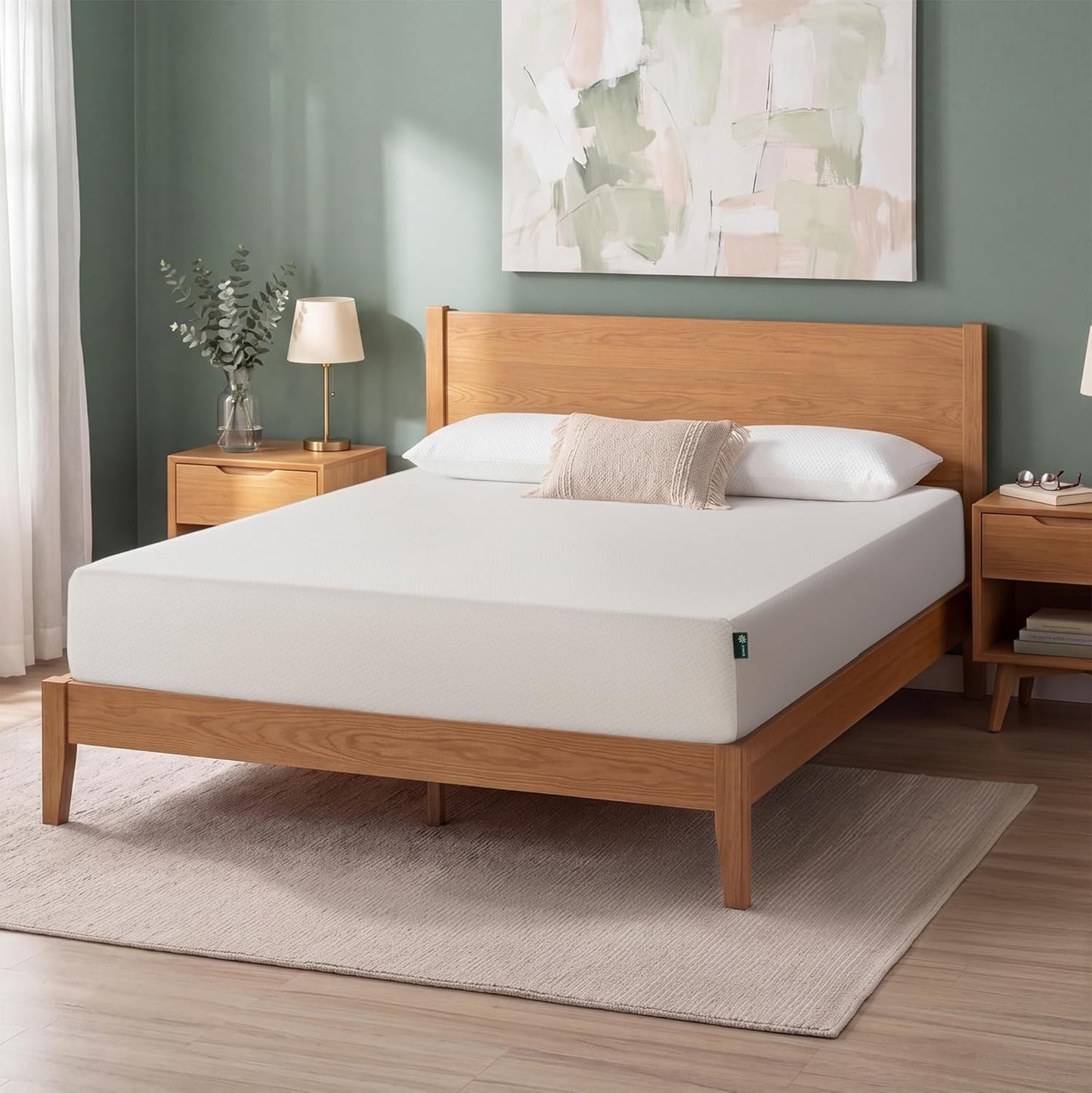 Zinus Green Tea Memory Foam Mattress - 12 Inch Queen, Pressure-Relieving Comfort & Medium Firm Support