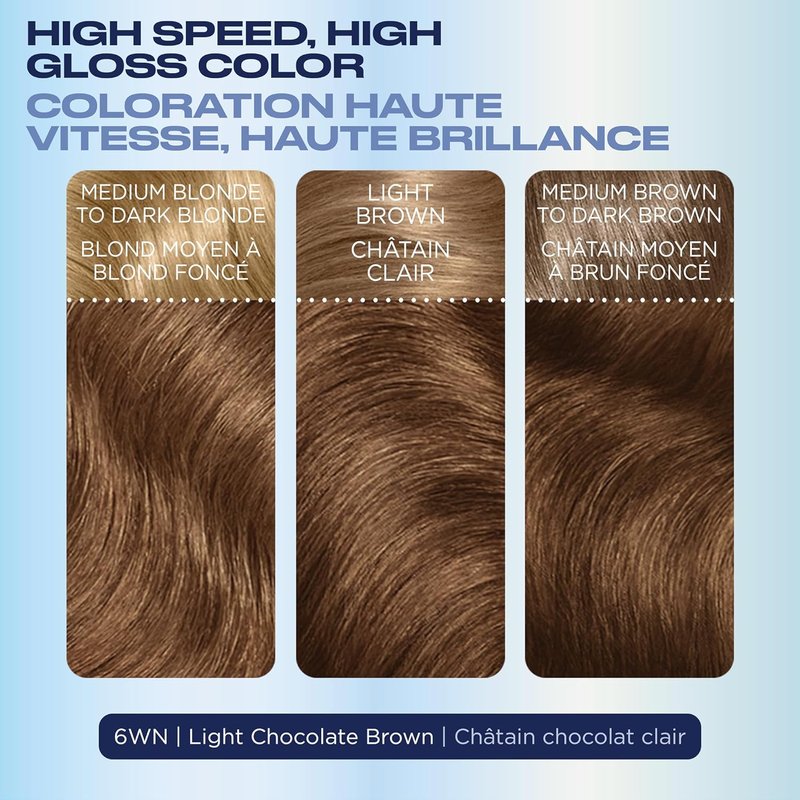 Clairol Nice'N Easy 10 Permanent Hair Dye - 6WN Light Chocolate Brown Color | Single Pack
