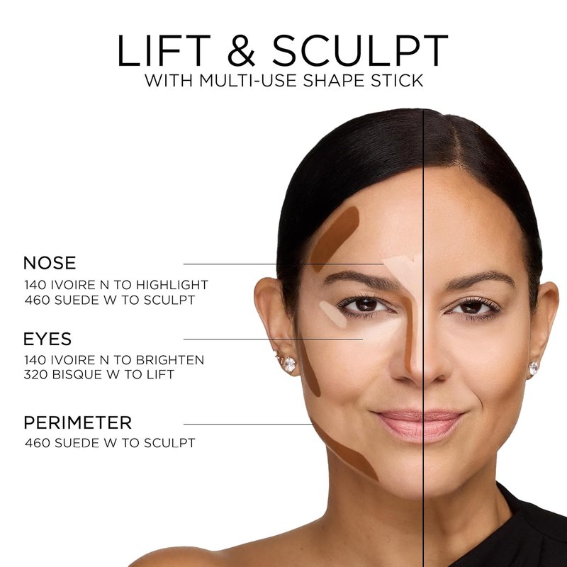 Lancôme Teint Idole Shape Stick - Multi-Use Foundation & Concealer - Hydrating Medium to Full Coverage, Natural Matte Finish