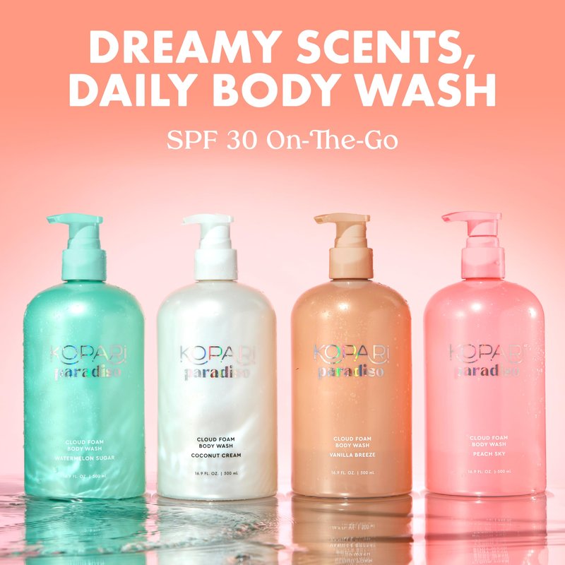 Kopari Paradiso Cloud Foam Body Wash – Vanilla Breeze | Hydrating Foaming Body Wash with Hyaluronic Acid & Vitamin E | Gentle Cleanse, Cozy Scent