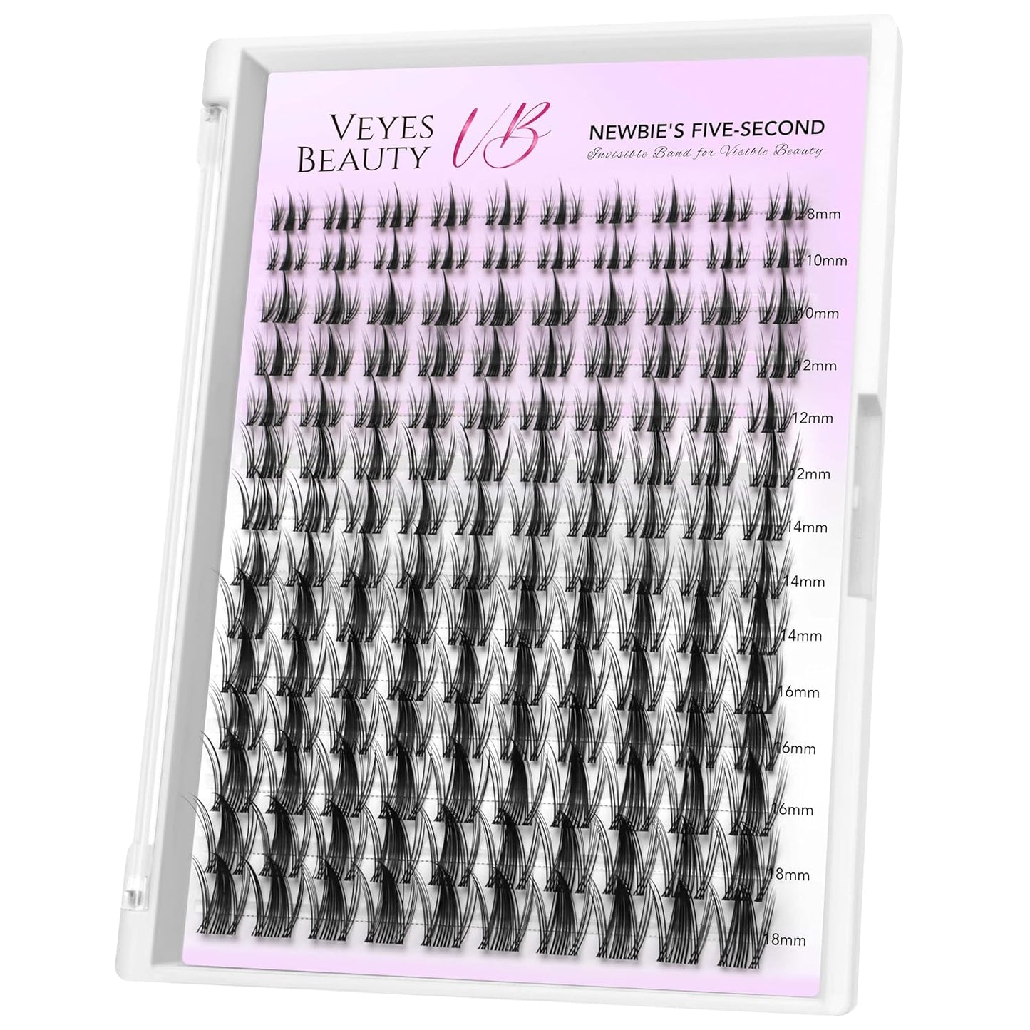 VEYESBEAUTY Manga Lash Clusters - DIY Individual Eyelash Extensions with Thin Invisible Band | 8-18mm Mixed Lengths