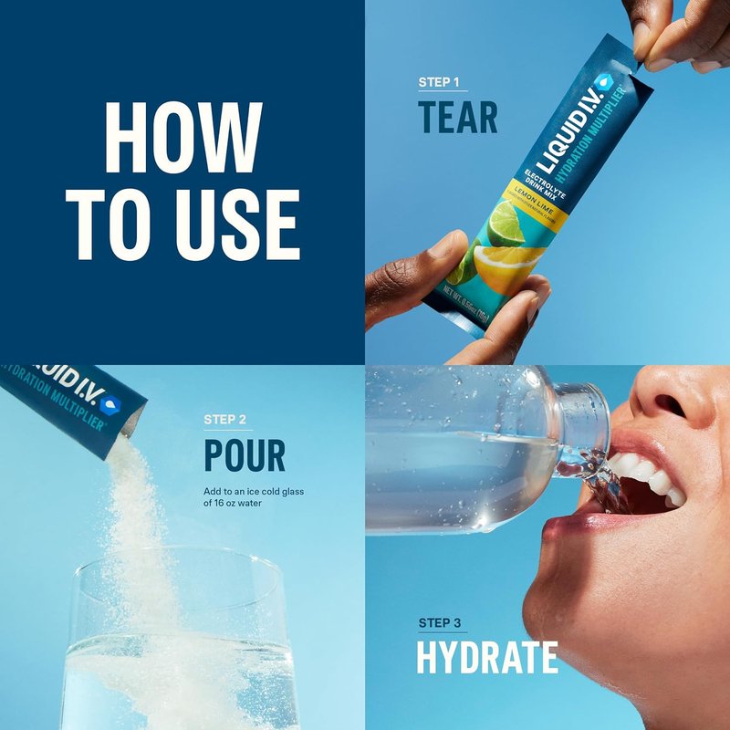 Liquid I.V.® Hydration Multiplier - Lemon Lime Electrolyte Powder Drink Mix | 16 Servings