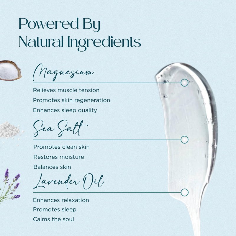 Abundant Natural Health Ocean Soothe Flare Relief Bath Soak with Highly Concentrated Pure Magnesium Salts and Lavender Oil to Help Relieve Problematic and Dry Skin, Safe for Sensitive Skin, 500mL