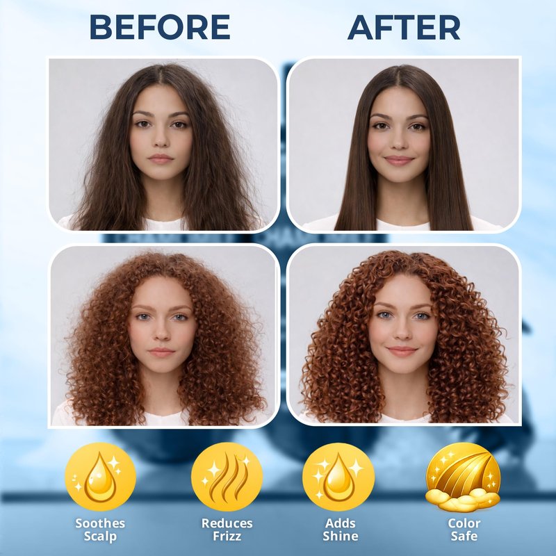 Chamomile Shampoo and Conditioner Set 16 fl oz - No Harsh Sulfates, Clarifying for Oily Dry and Frizzy Hair - Color Safe - Champu de Manzanilla - Nexon Botanics