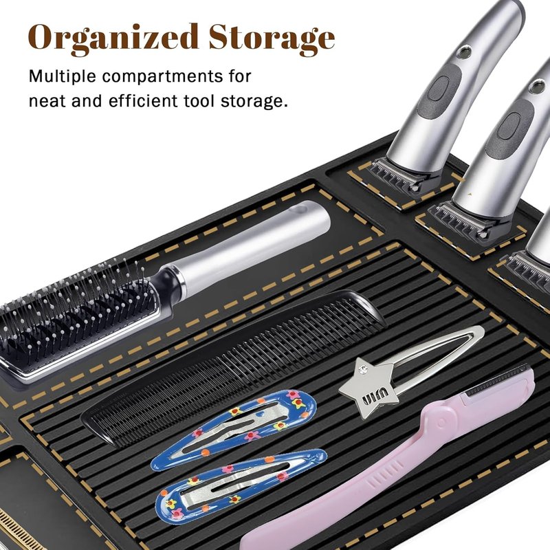 Magnetic Barber Mat for Clippers - Professional Non-Slip Organizer for Beauty Tools | Durable & Easy to Clean