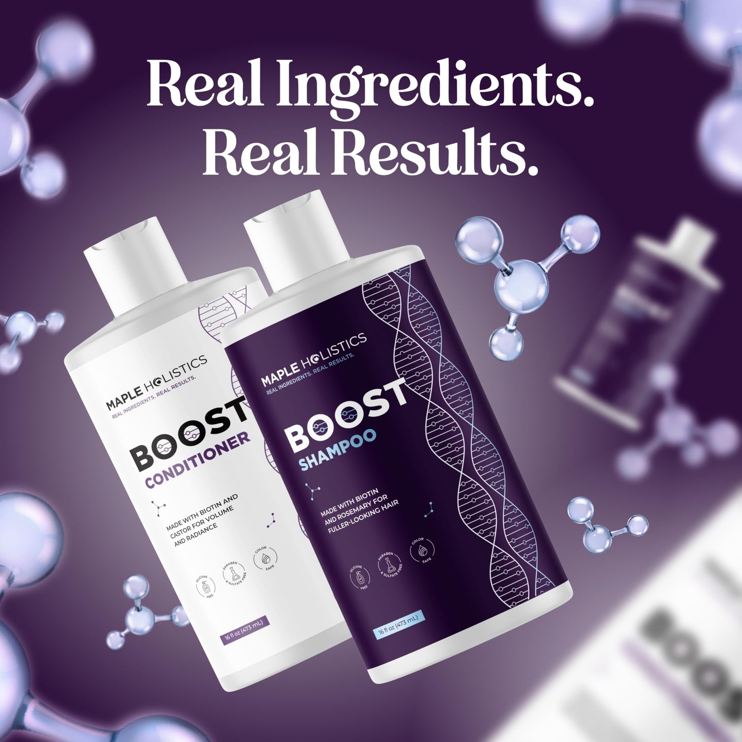 Volumizing Biotin Shampoo and Conditioner Set - Sulfate Free Shampoo and Conditioner for Dry Damaged Hair Care - Thinning Hair Shampoo and Conditioner