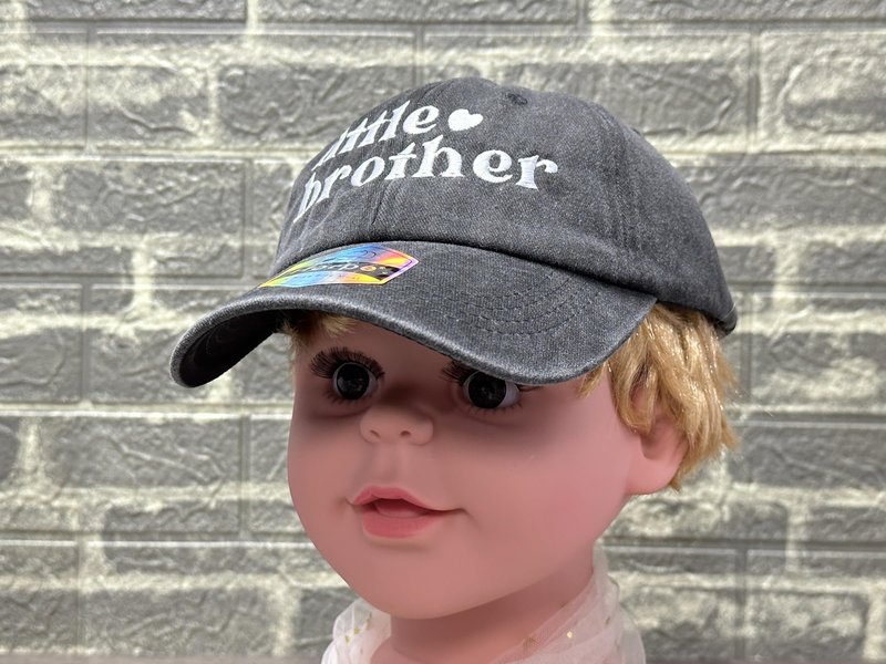 Horpe Little Brother Hat for Boys, Lil Bro Gifts for Kid Child, Pride Baseball Cap for Sibling, Embroidered Adjustable Cotton Black Hat