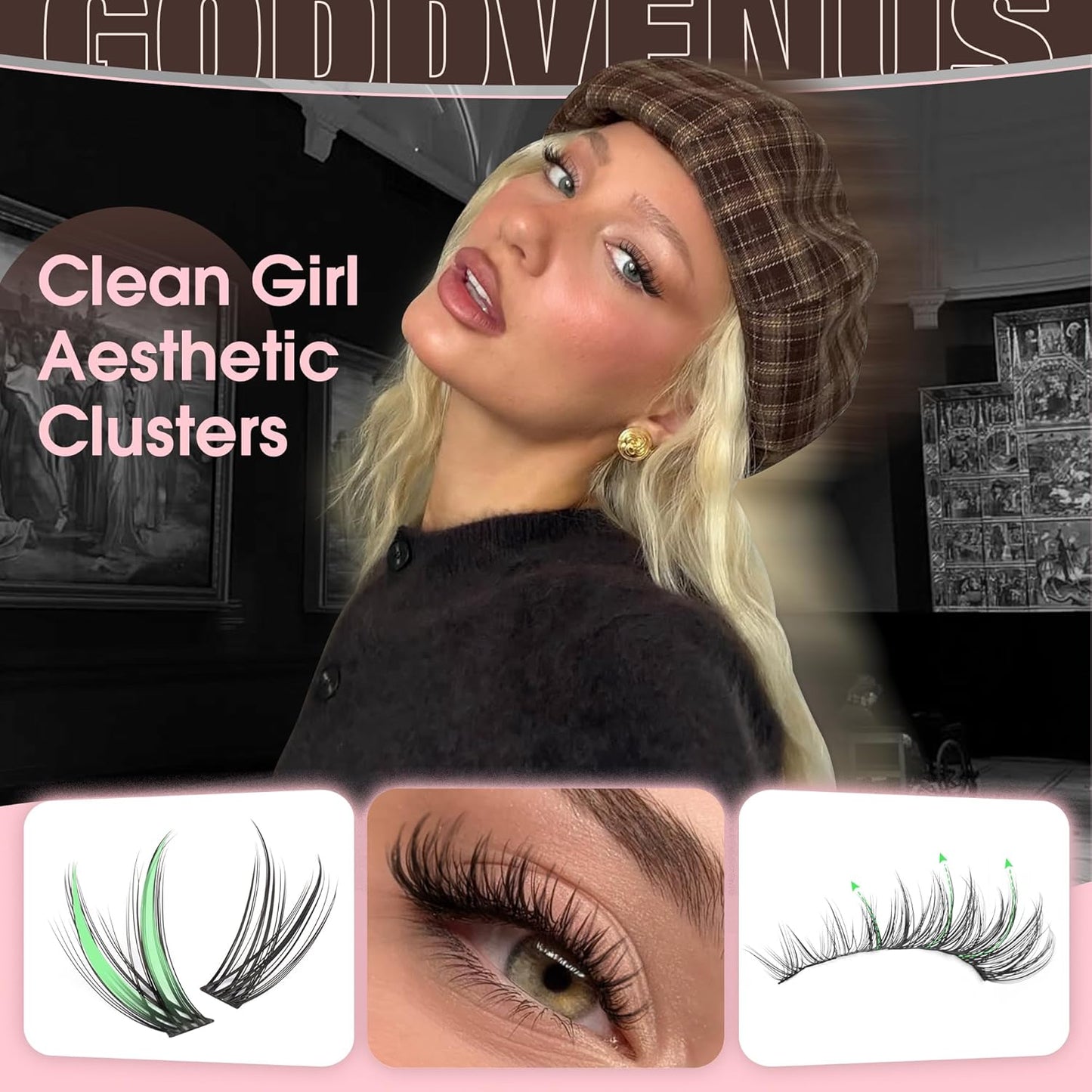 Wispy Natural Lash Clusters - CC Curl DIY Eyelash Extensions for Clean Makeup | Cat Eye Style